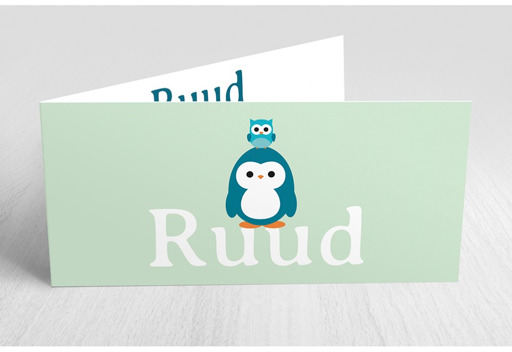 Pinguin met uiltje groen